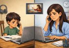 Perils of Online Classes: Parents Exhausted, Children Drained