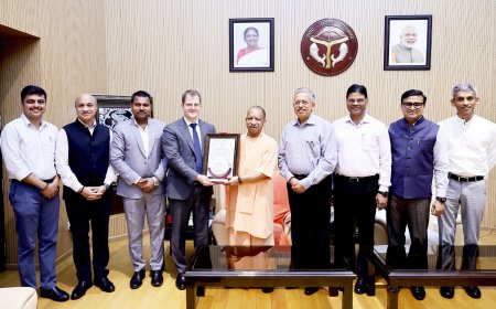 Noida Airport CEO Presents Aerodrome Licence To CM Yogi Adityanath