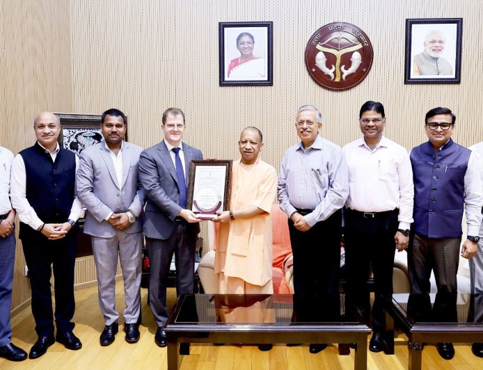 Noida Airport CEO Presents Aerodrome Licence To CM Yogi Adityanath